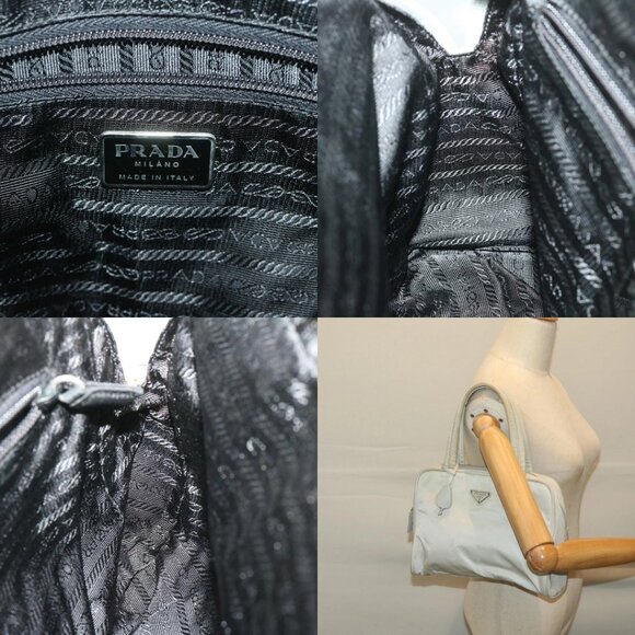 PRADA Hand Bag Nylon Gray Auth 68818 - Picture 12 of 14